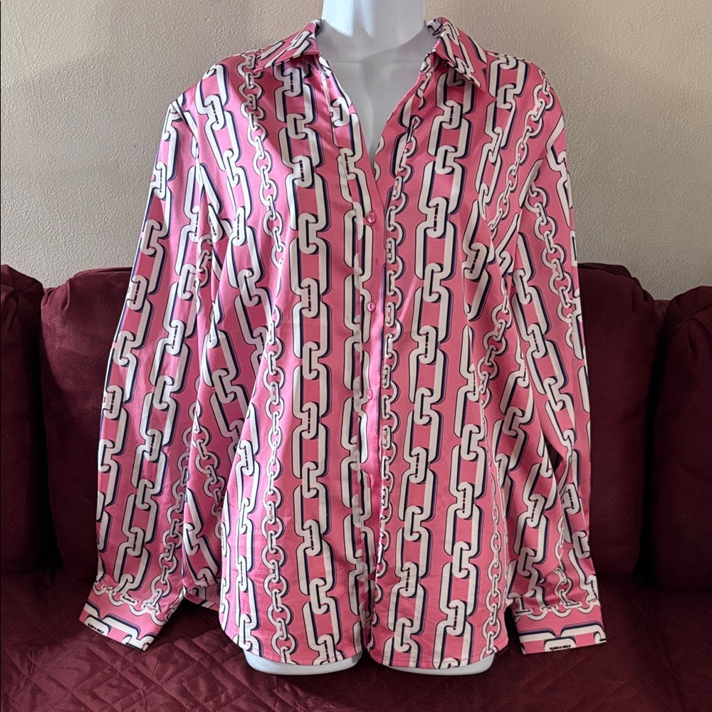 Pink Chain Print Blouse